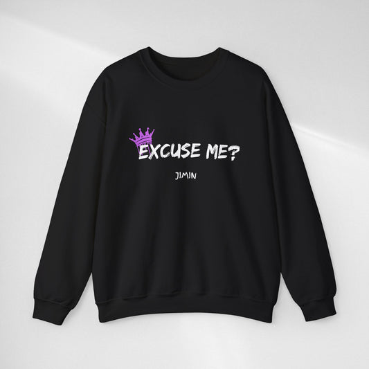 Jimin Excuse me? Purple Crown Crewneck Sweatshirt