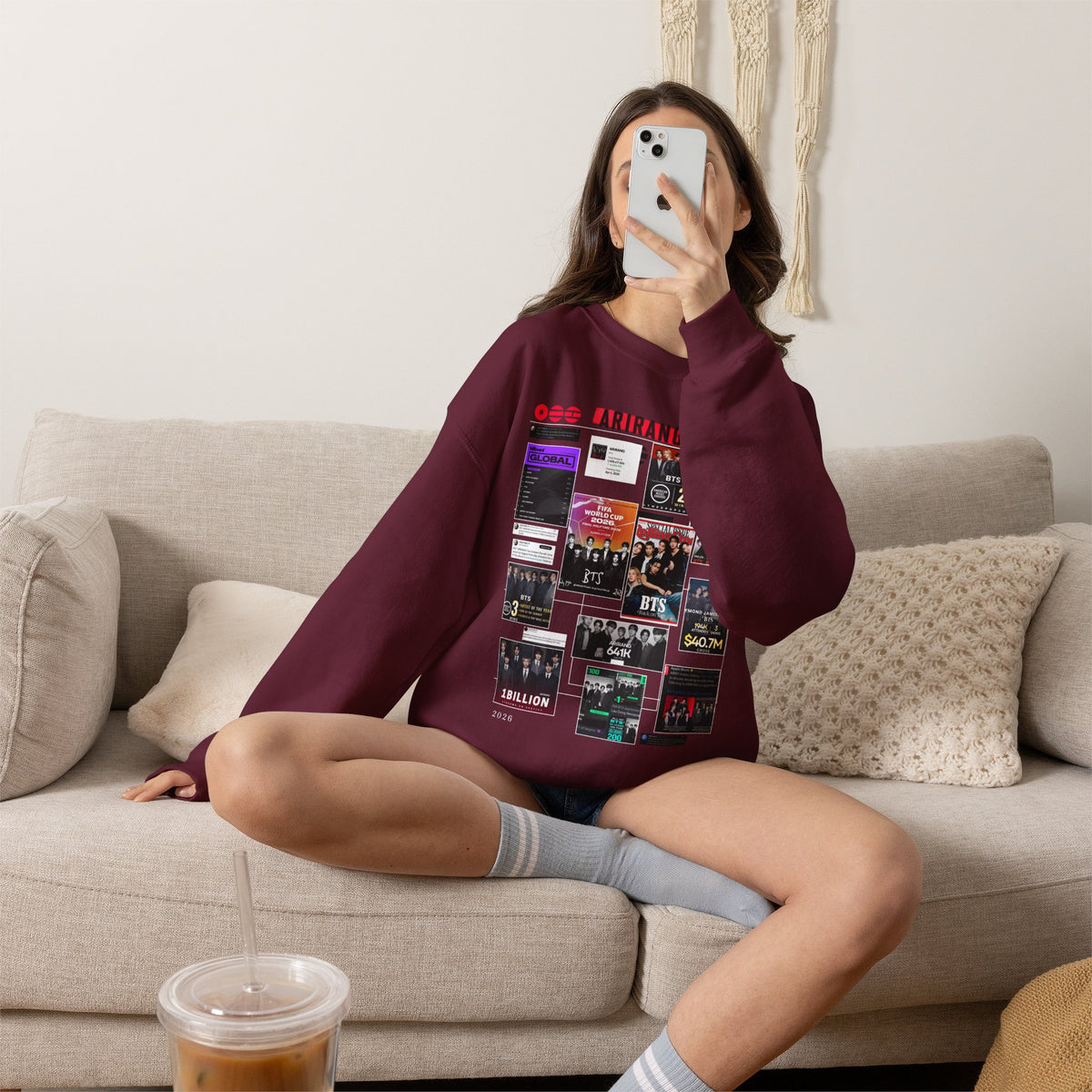 BTS Collage Graphic Crewneck Sweatshirt — Music Poster Design