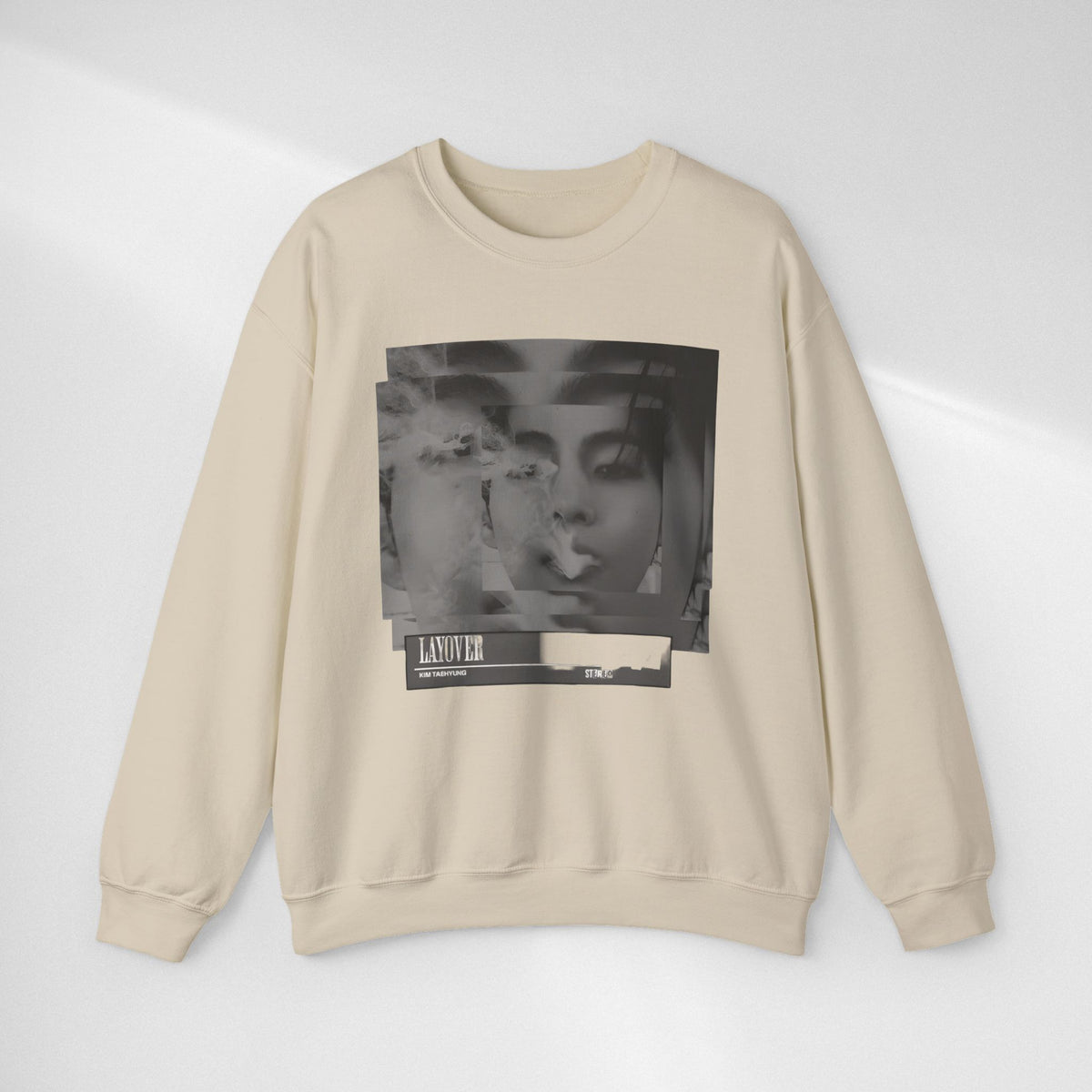Graphic Crewneck Sweatshirt – Moody Collage Face Design