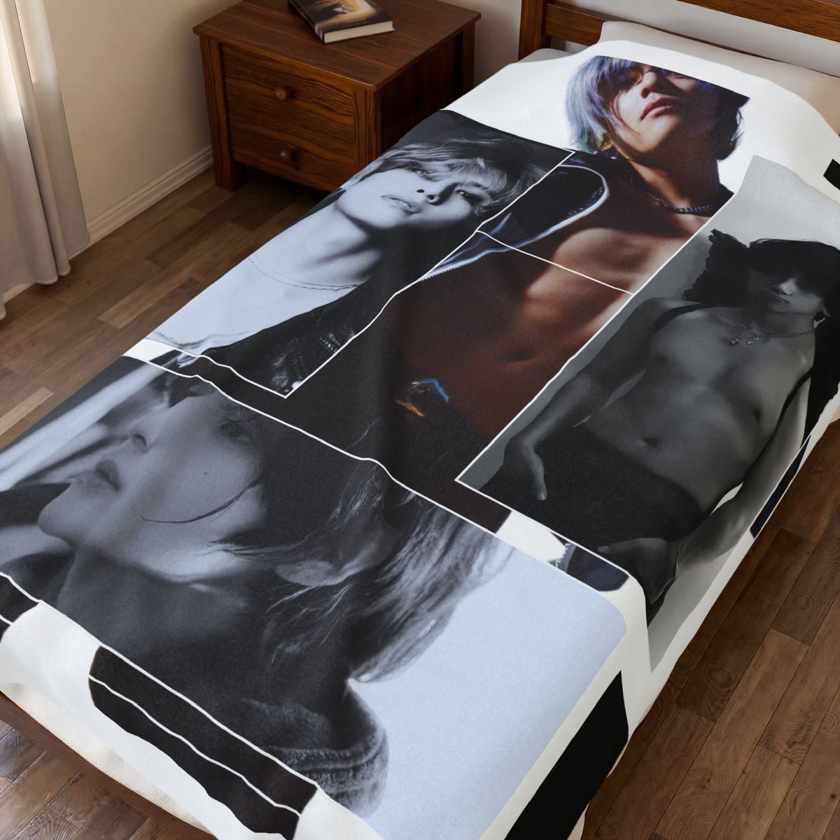 Velveteen Plush Blanket – KIM TAEHYUNG Photo Collage Soft Throw