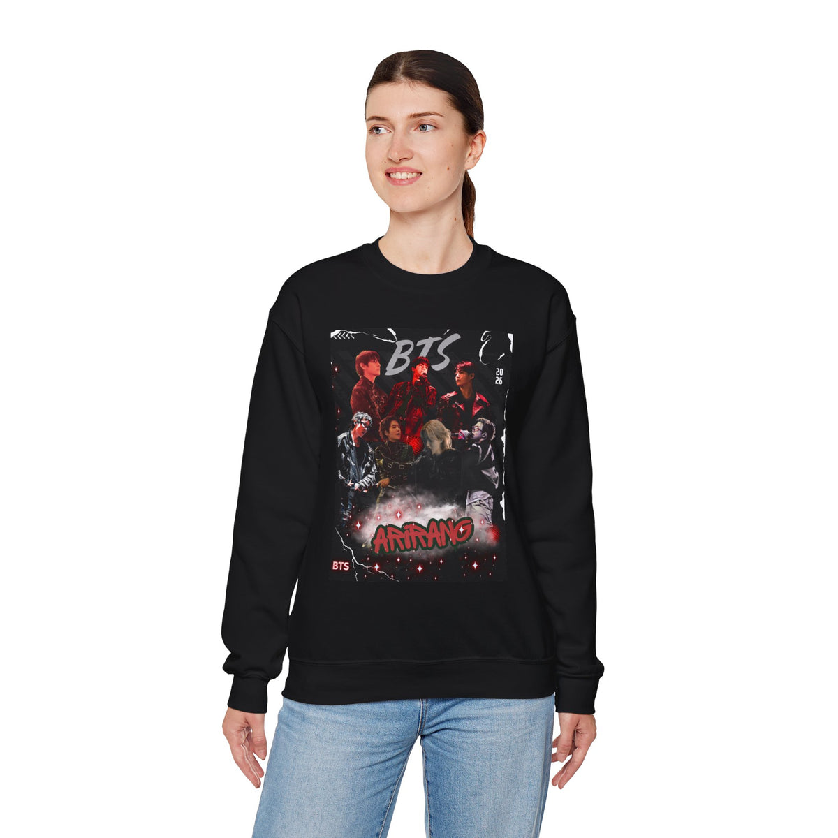 K-Pop Graphic Crewneck Sweatshirt — BTS Aesthetic Fan Design