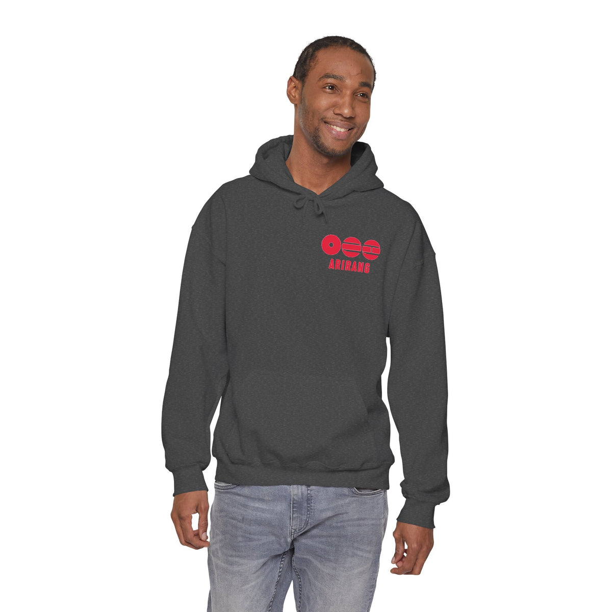 Arirang Logo Hoodie — Minimal BTS Inspired White Pullover