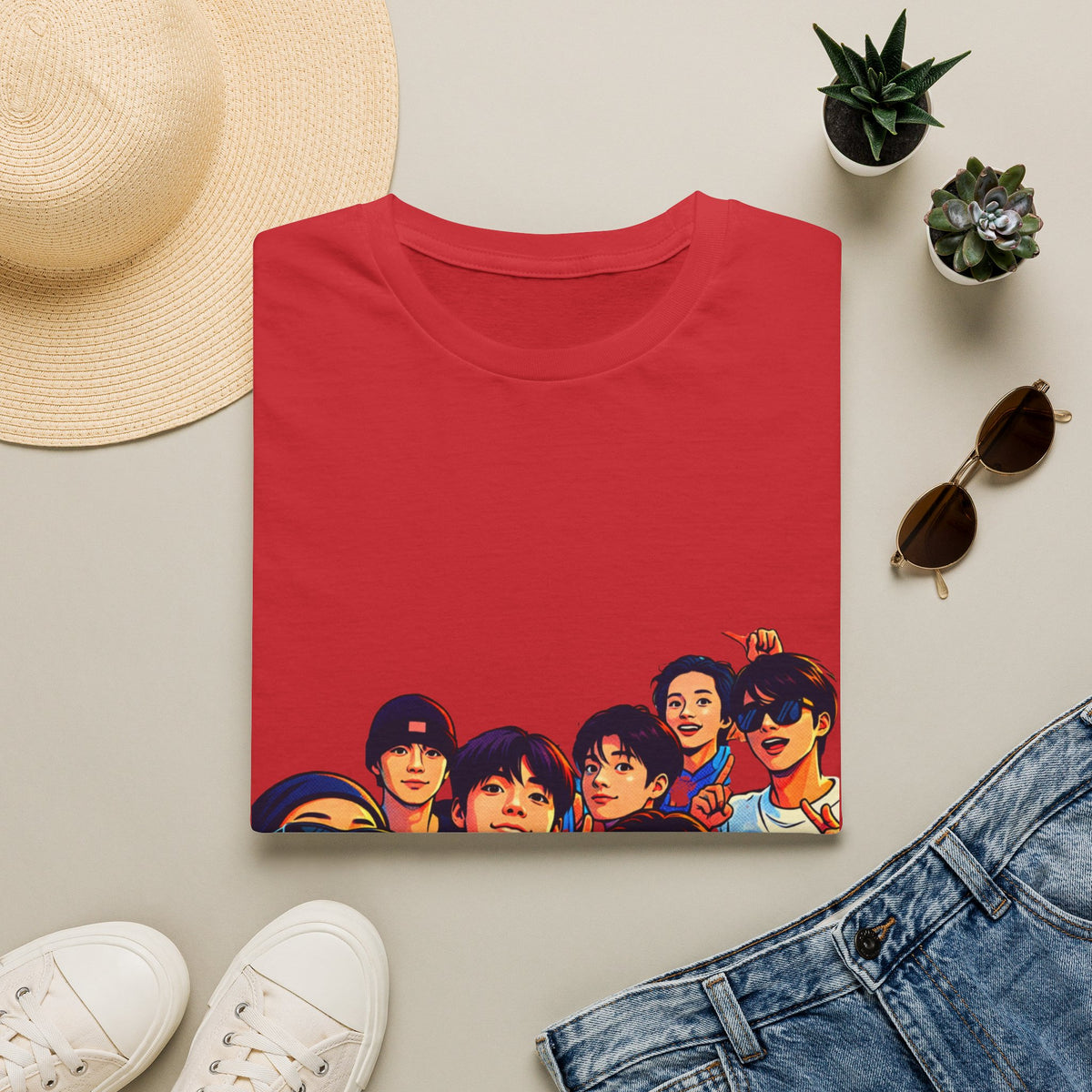 BTS K-Pop Group Photo T-Shirt — Colorful Band Portrait Tee
