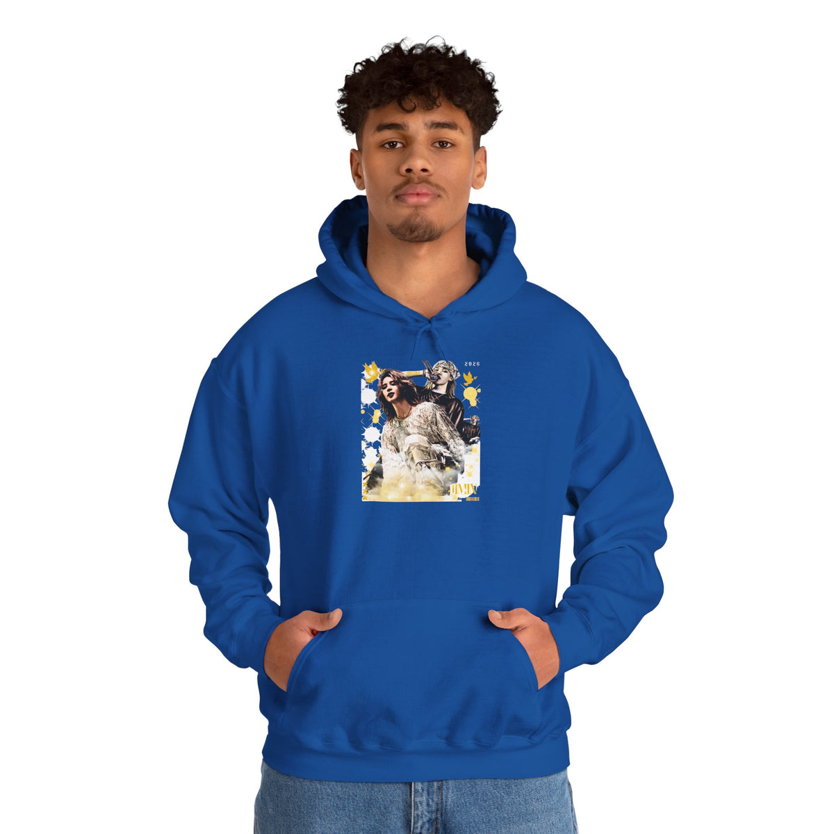 Jimin 95 Hoodie — K-Pop Fan Pullover with Photo Collage Front & Graphic Back