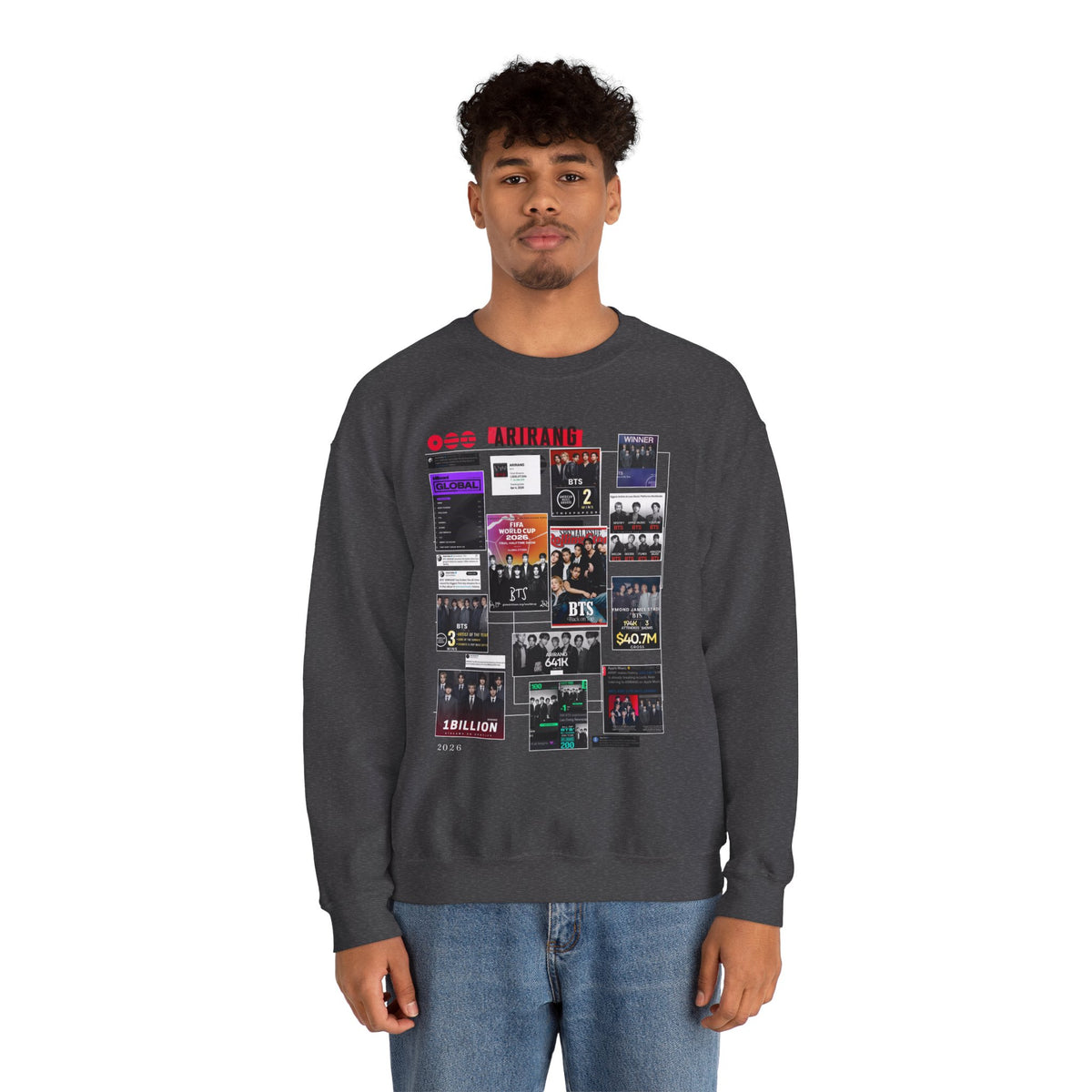 BTS Collage Graphic Crewneck Sweatshirt — Music Poster Design