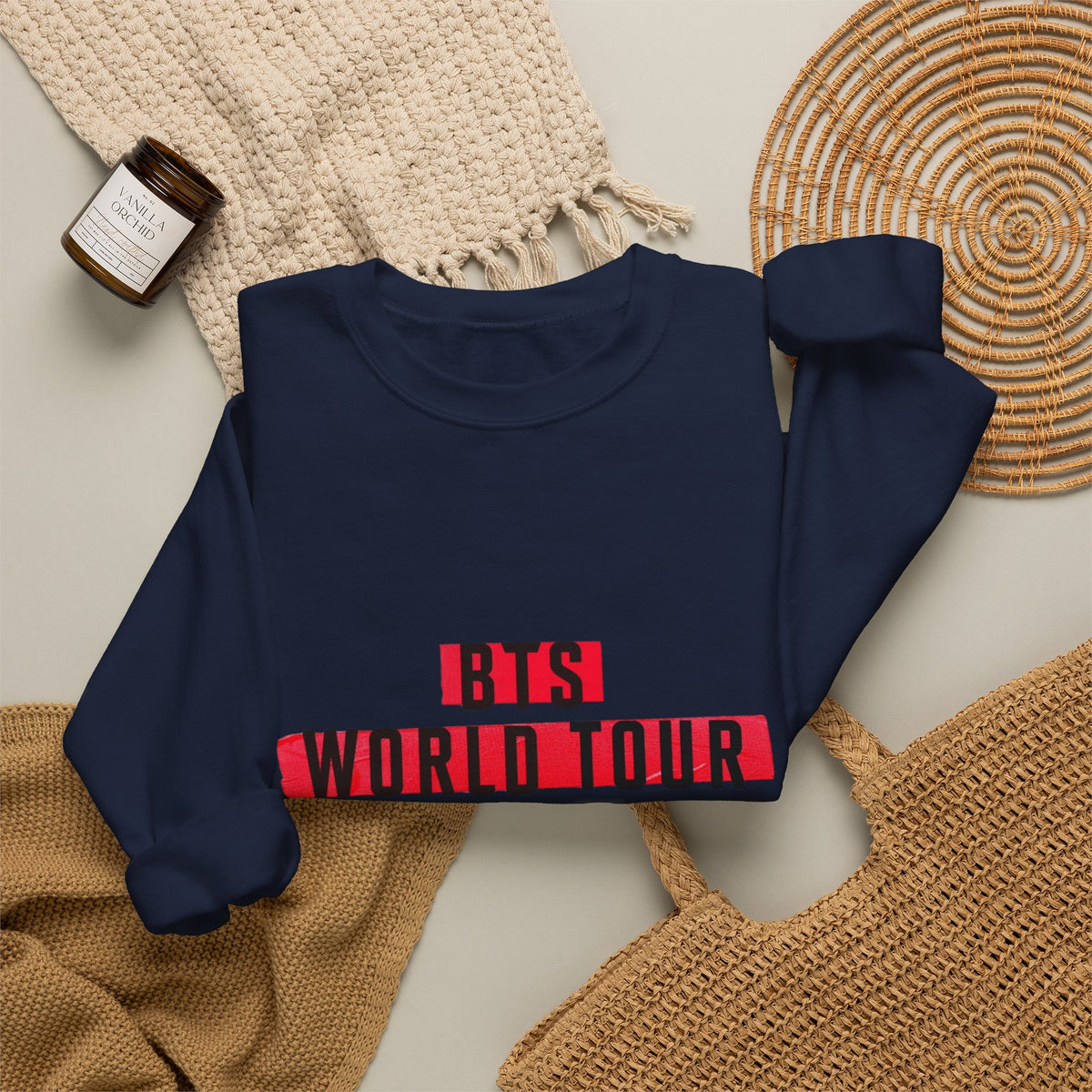 BTS ARMY Crewneck Sweatshirt — “BTS World Tour Arirang” Front & “Army Forever Bangtan Forever” Back
