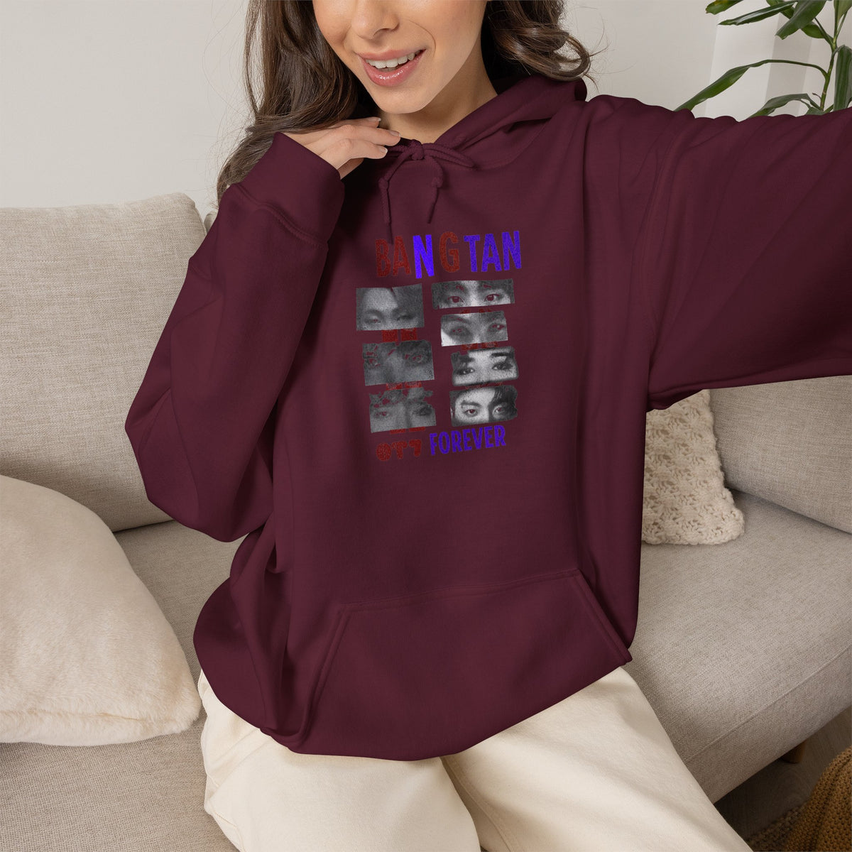 Bangtan Photocollage Hoodie — BTS Eyes Forever Fan Sweatshirt