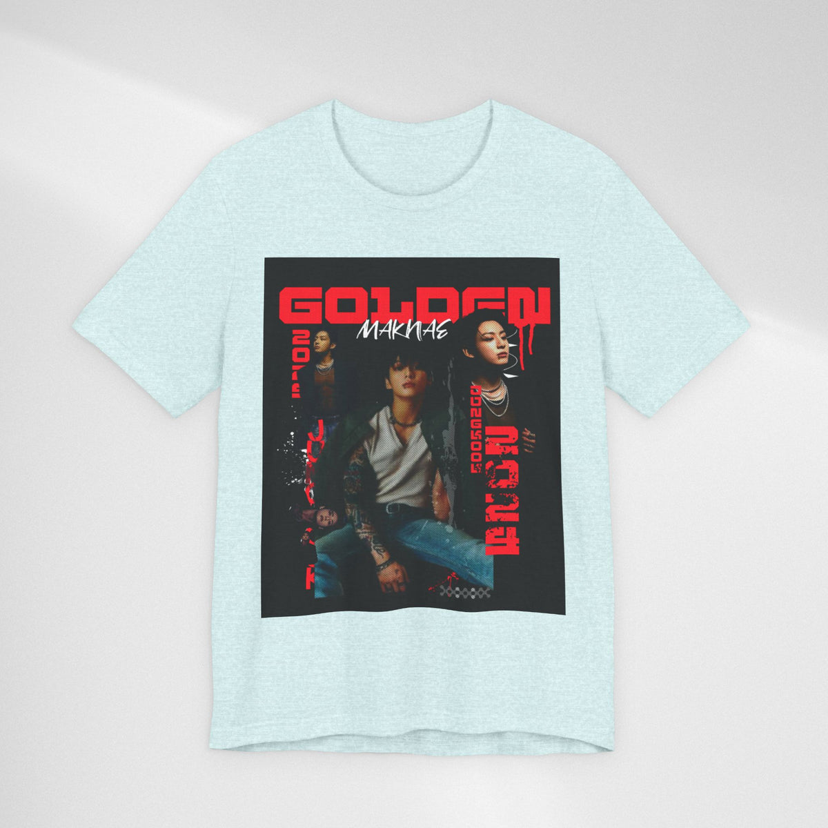 Jungkook Graphic Tee — Golden (Red Text)