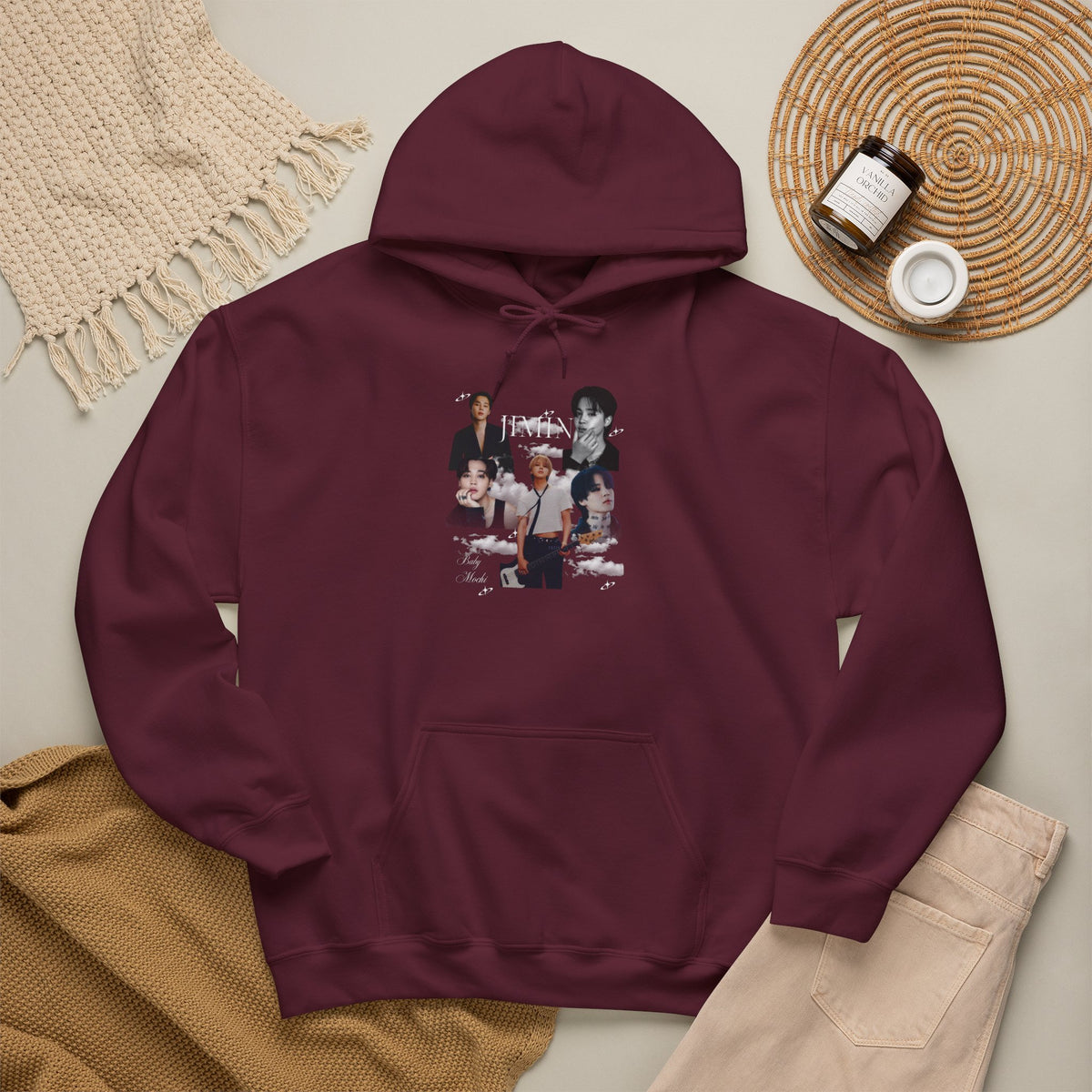 Jimin Band Photo Collage Hoodie — Vintage Rock Portrait Pullover