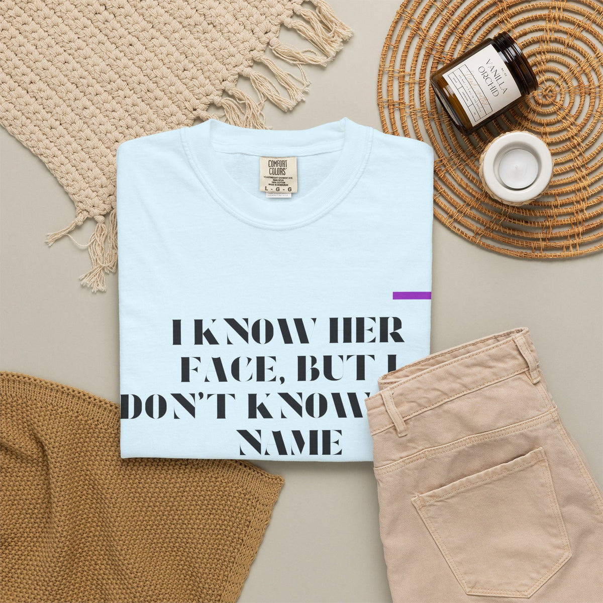 T-Shirt — “I Know Her Face, But I Don’t Know Her Name” Graphic Tee