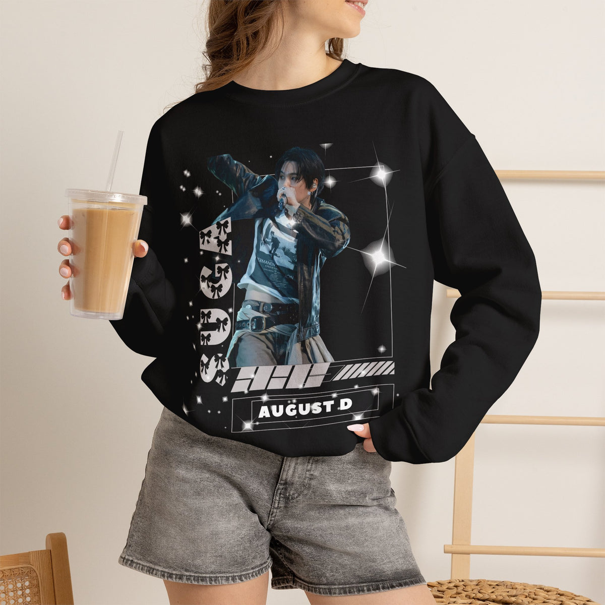 Graphic Crewneck Sweatshirt — "SUGA 93" Music Fan Design