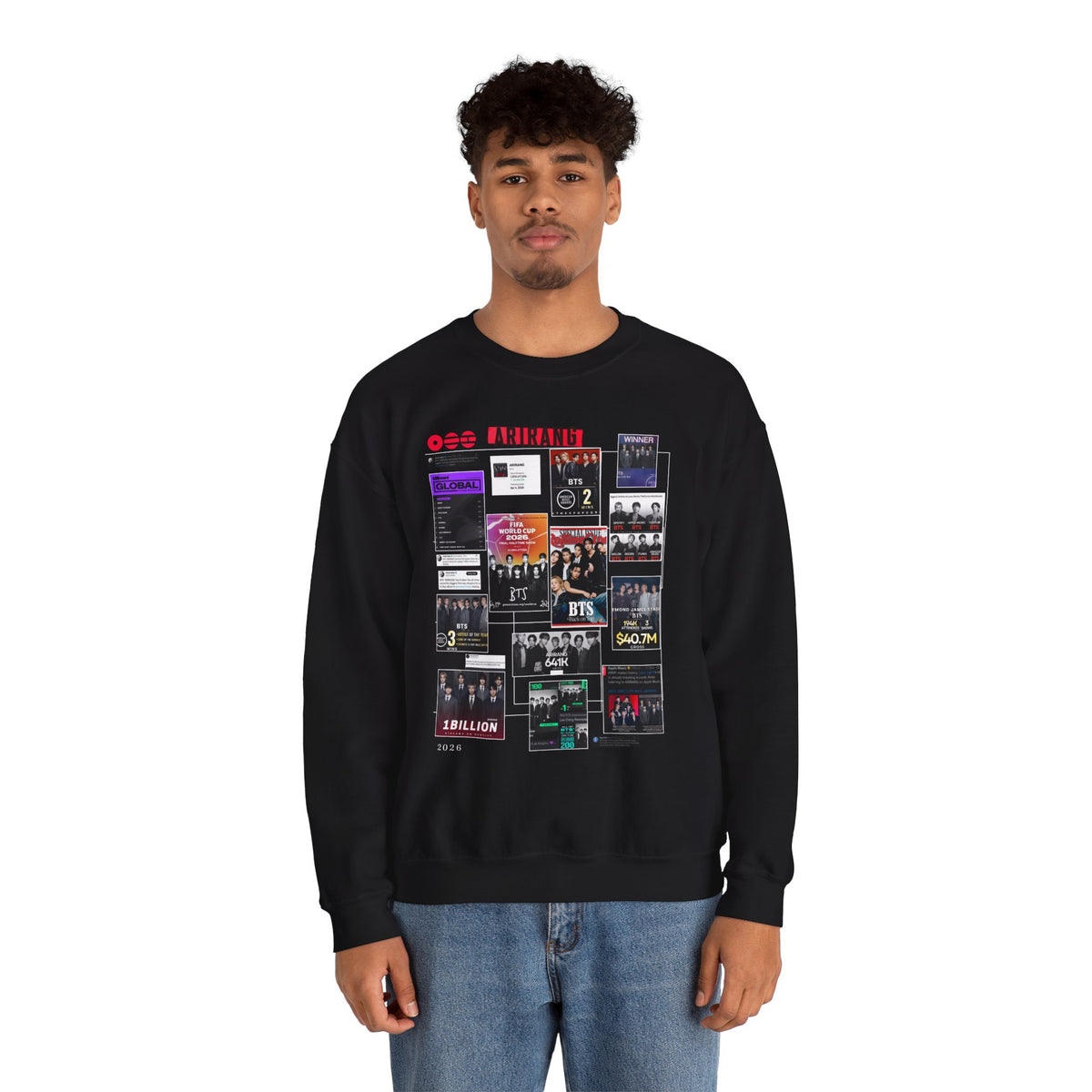 BTS Collage Graphic Crewneck Sweatshirt — Music Poster Design