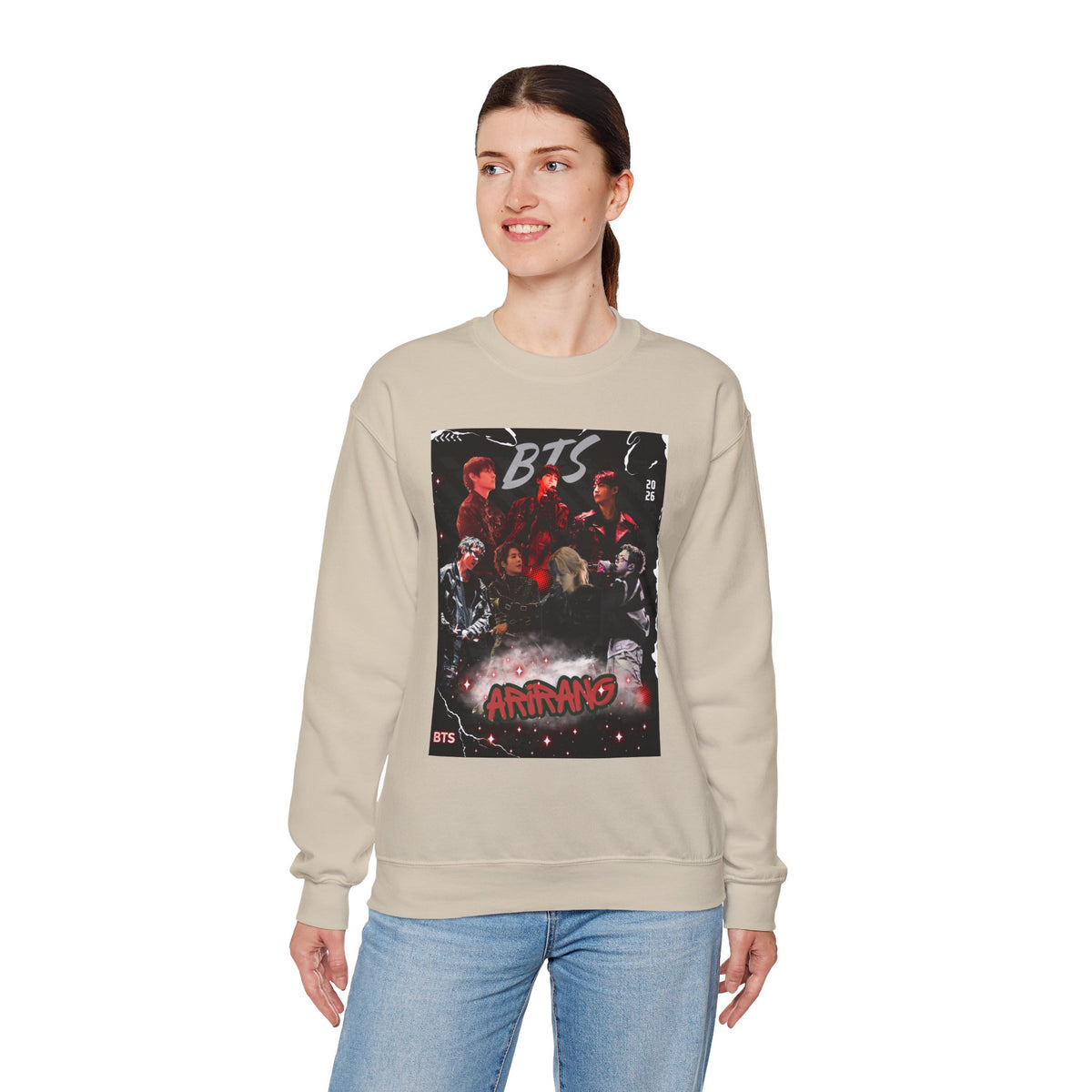 K-Pop Graphic Crewneck Sweatshirt — BTS Aesthetic Fan Design