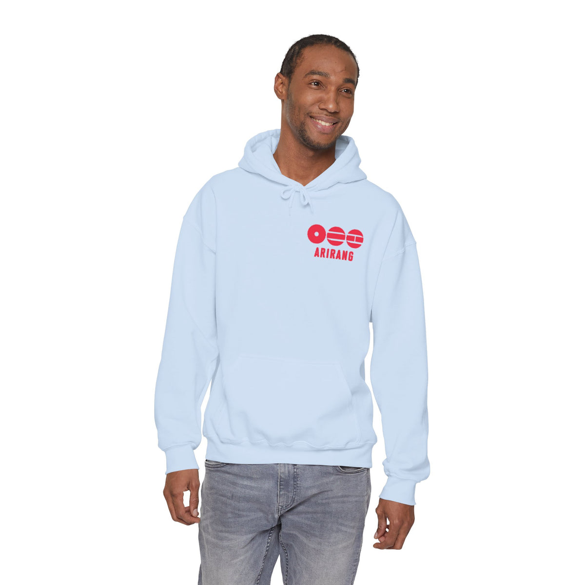 Arirang Logo Hoodie — Minimal BTS Inspired White Pullover
