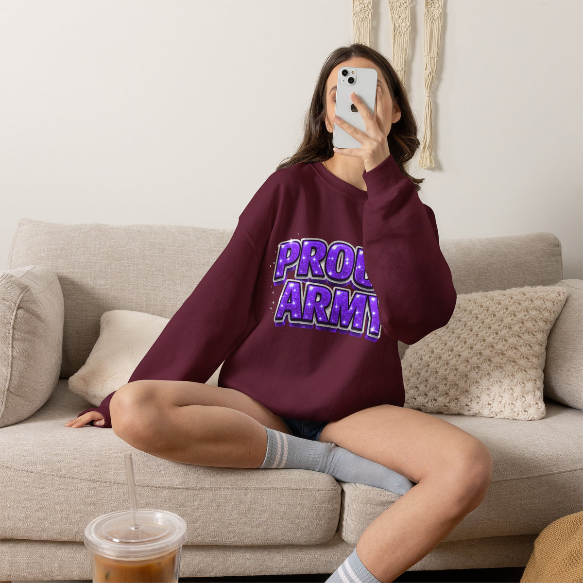 Proud Army Crewneck Sweatshirt — Support Pullover