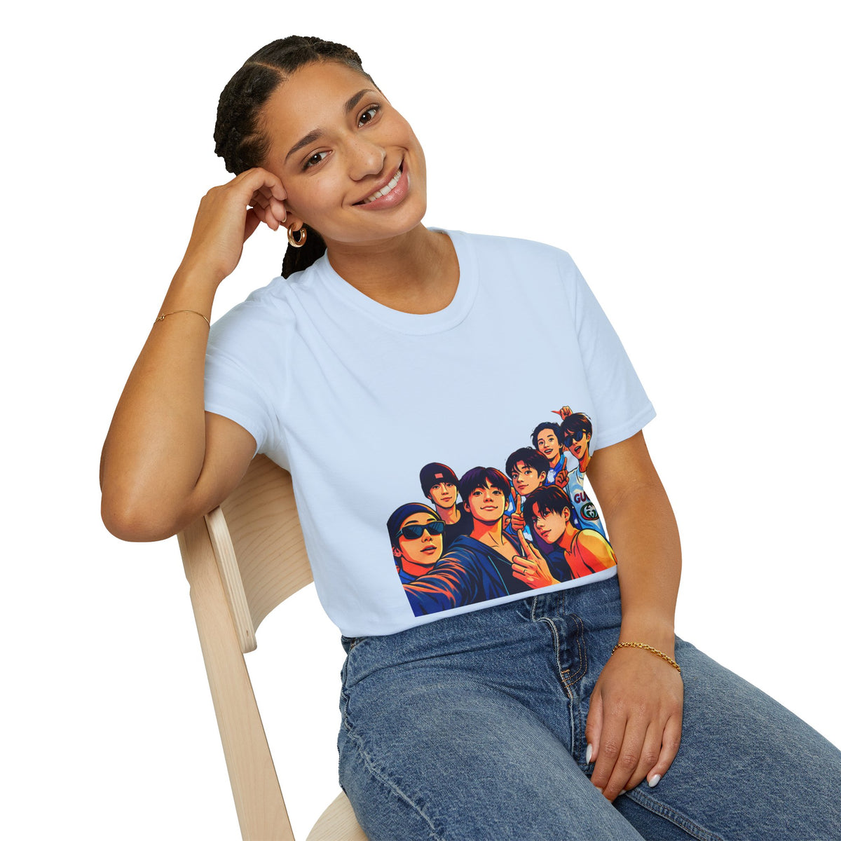 BTS K-Pop Group Photo T-Shirt — Colorful Band Portrait Tee