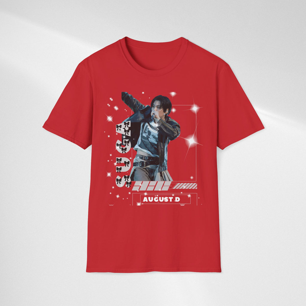 Vintage K-Pop Idol Graphic Tee — "SUGA 93" Sparkle Jersey Shirt