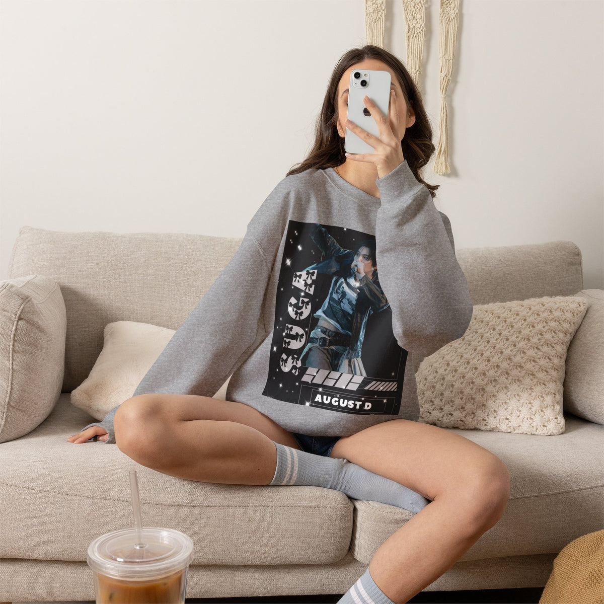 Graphic Crewneck Sweatshirt — "SUGA 93" Music Fan Design
