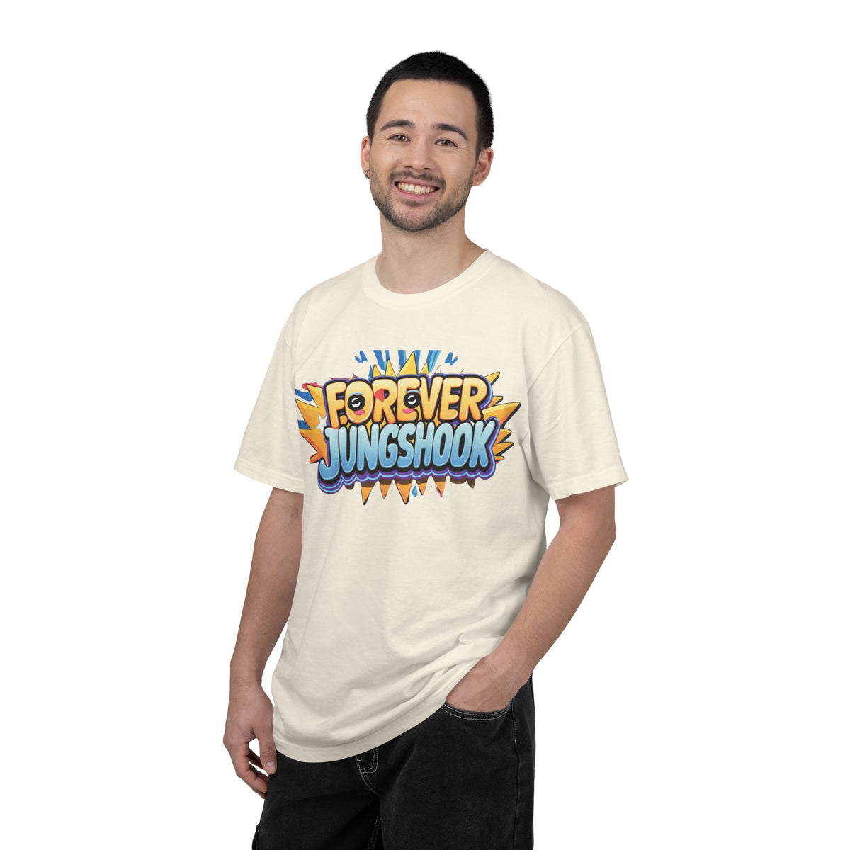Forever Jungshook T-Shirt — Colorful Fan Graphic Tee