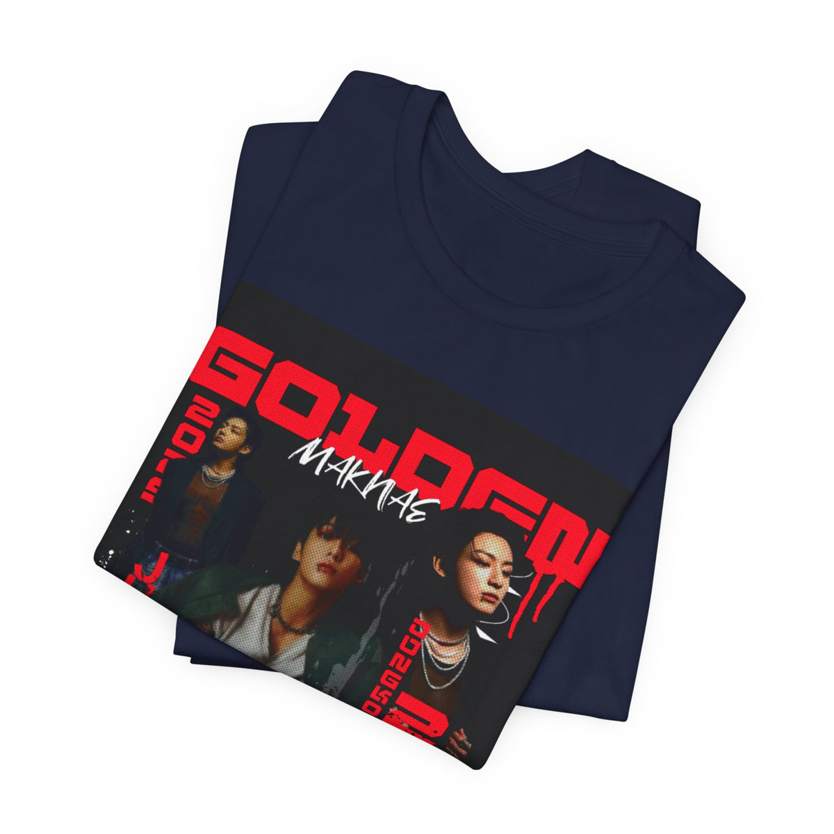 Jungkook Graphic Tee — Golden (Red Text)