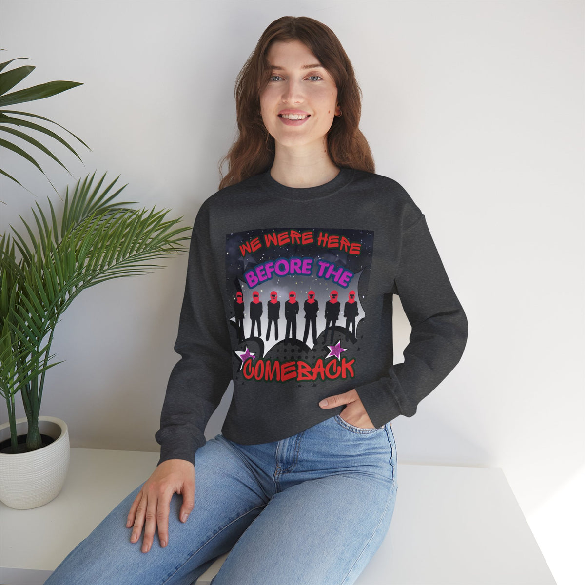 Crewneck Sweatshirt — BTS  the Comeback” Retro Pop Graphic