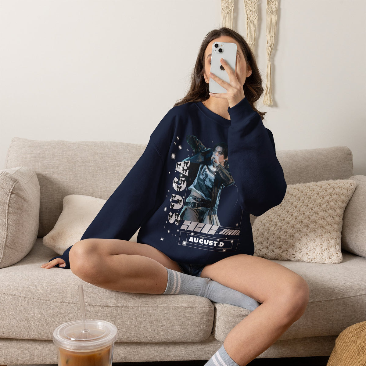 Graphic Crewneck Sweatshirt — "SUGA 93" Music Fan Design