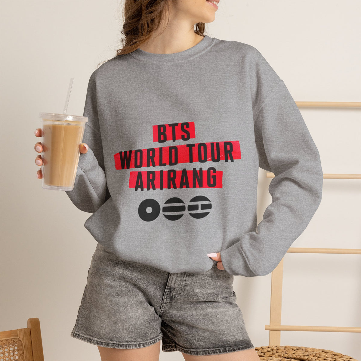 BTS ARMY Crewneck Sweatshirt — “BTS World Tour Arirang” Front & “Army Forever Bangtan Forever” Back