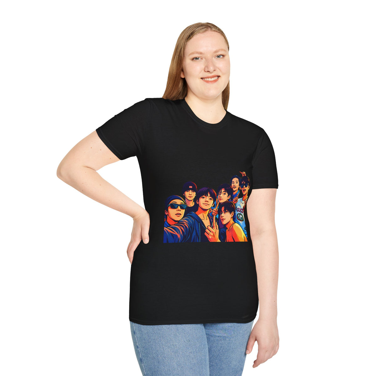 BTS K-Pop Group Photo T-Shirt — Colorful Band Portrait Tee