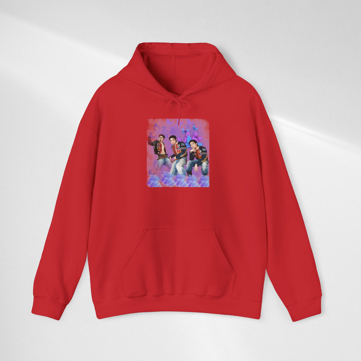 JHOPE Photo Hoodie — Purple Watercolor Floral Crew Sweatshirt