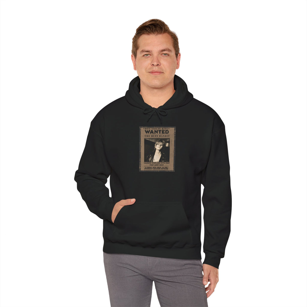 Vintage 'WANTED' Poster Hoodie — Retro V Design