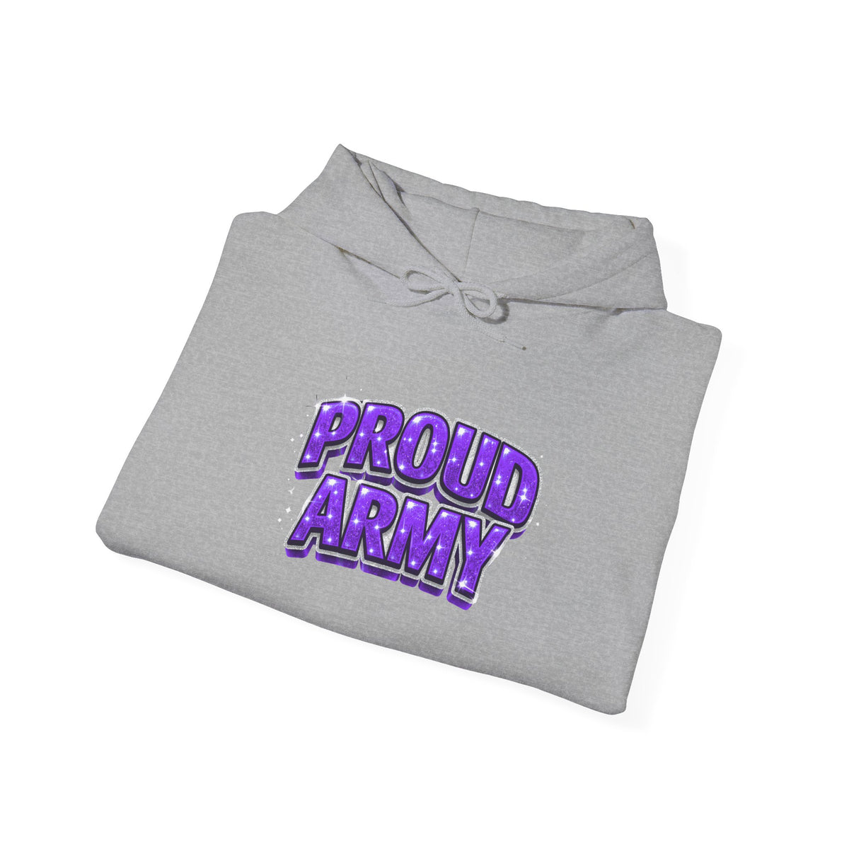 Proud Army Hoodie — Bold Purple Graphic  Pullover