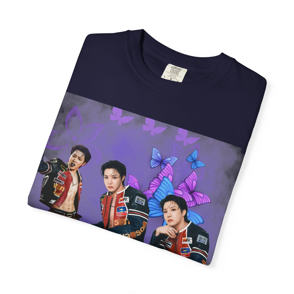 JHOPE Graphic T-Shirt — Purple Floral Portrait Tee