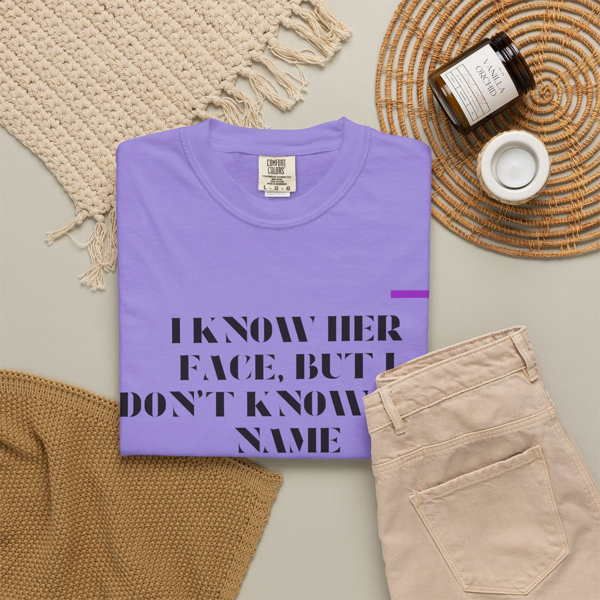 T-Shirt — “I Know Her Face, But I Don’t Know Her Name” Graphic Tee