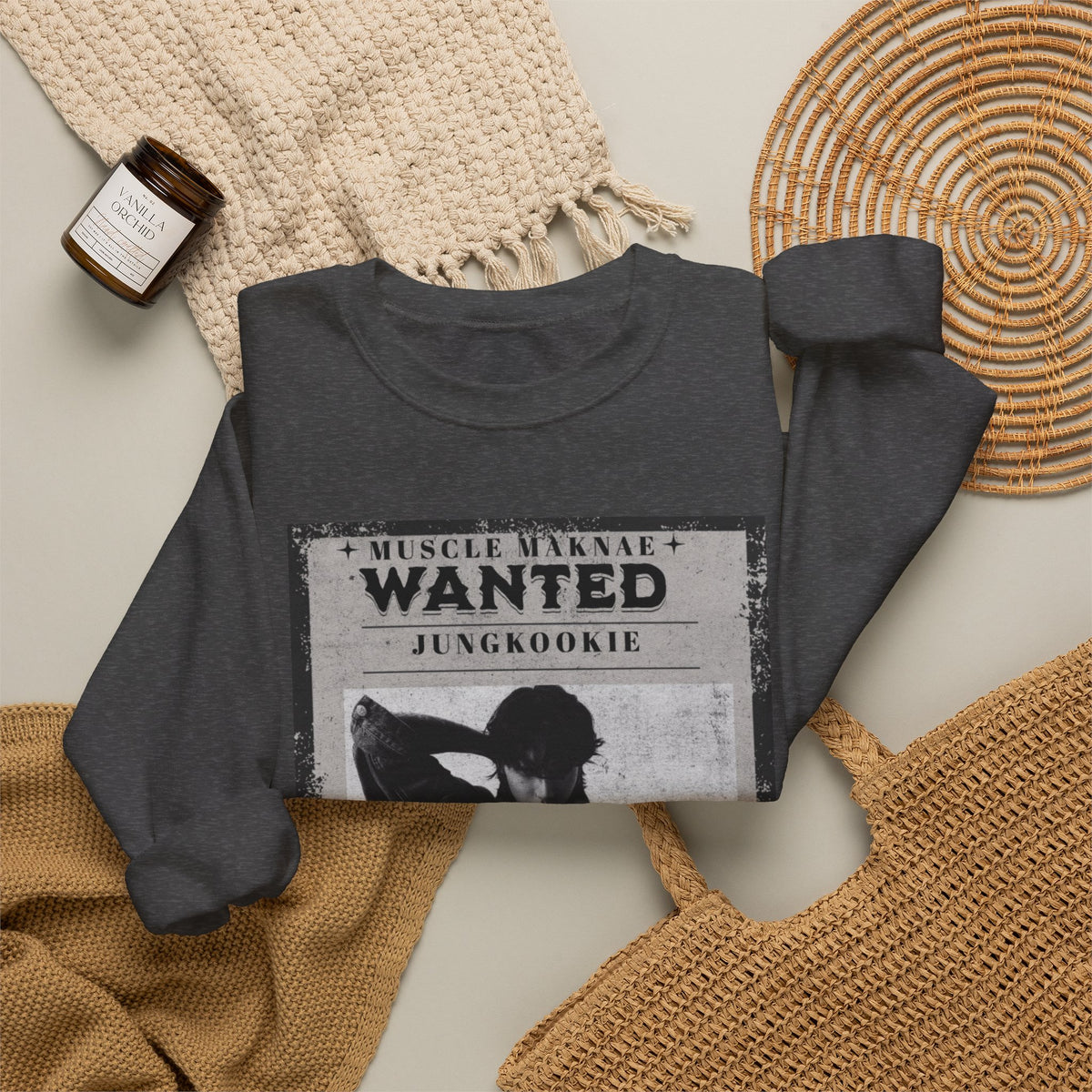 Wanted Poster Crewneck Sweatshirt — Vintage 'Wanted' Graphic Pullover