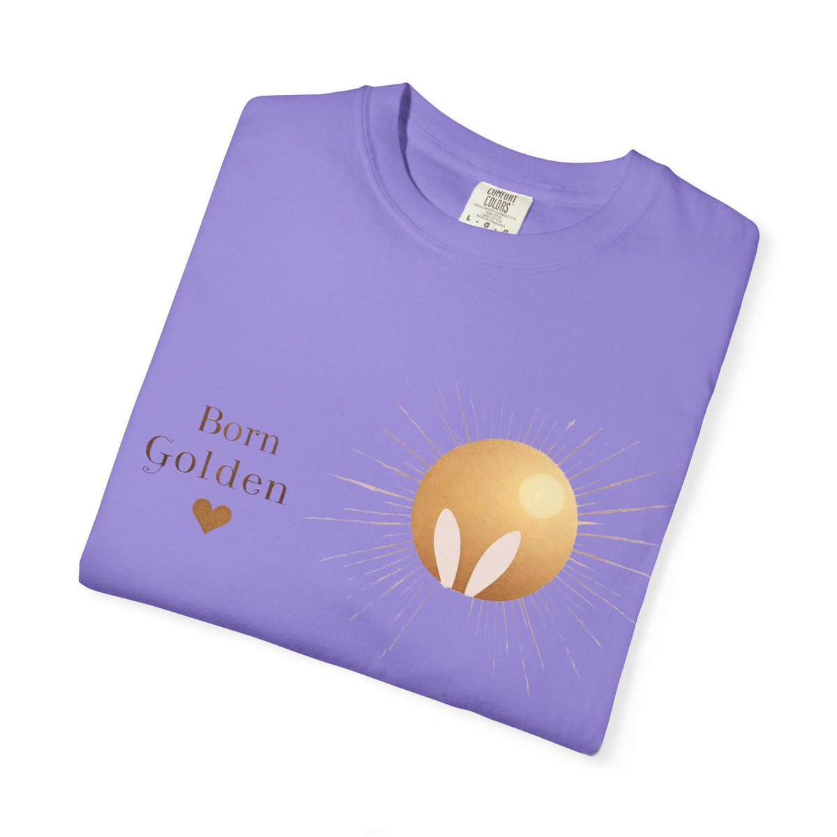 JK Born Golden Tee — Minimal Sun Badge Graphic T-Shirt