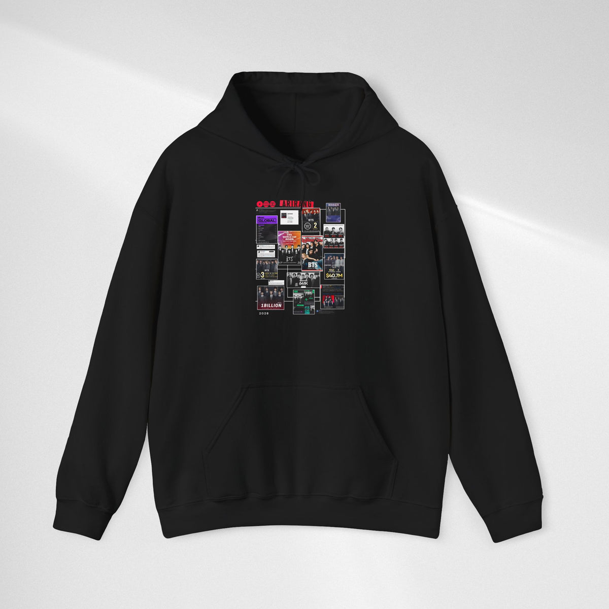 BTS Collage Hoodie — Retro Music Posters Graphic Sweatshirt
