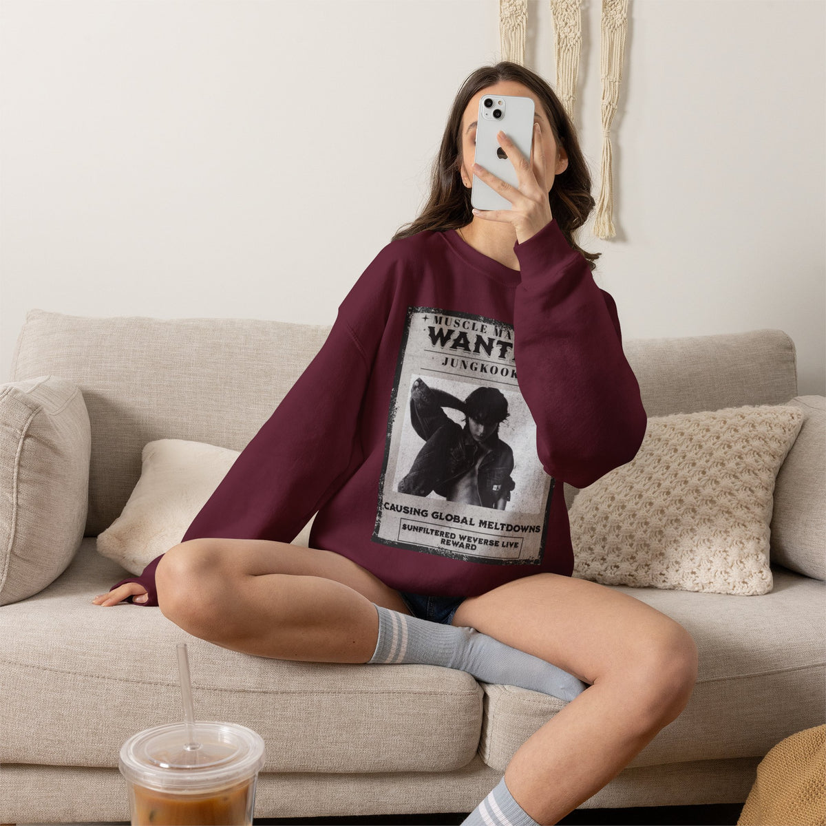 Wanted Poster Crewneck Sweatshirt — Vintage 'Wanted' Graphic Pullover