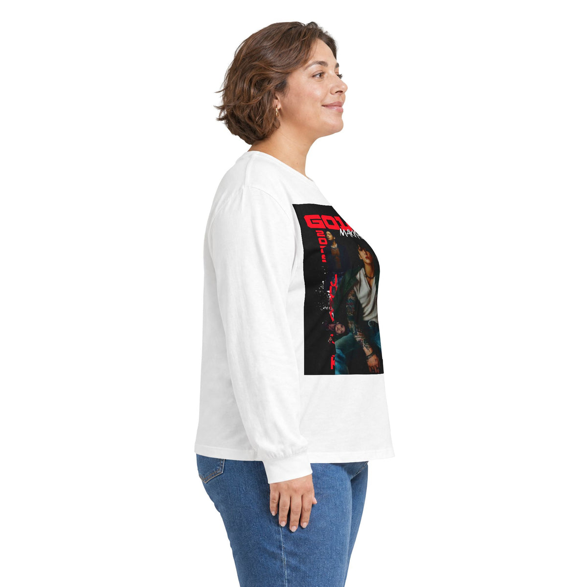 JK Golden Era Long Sleeve Tee — Retro Duo Portrait Graphic