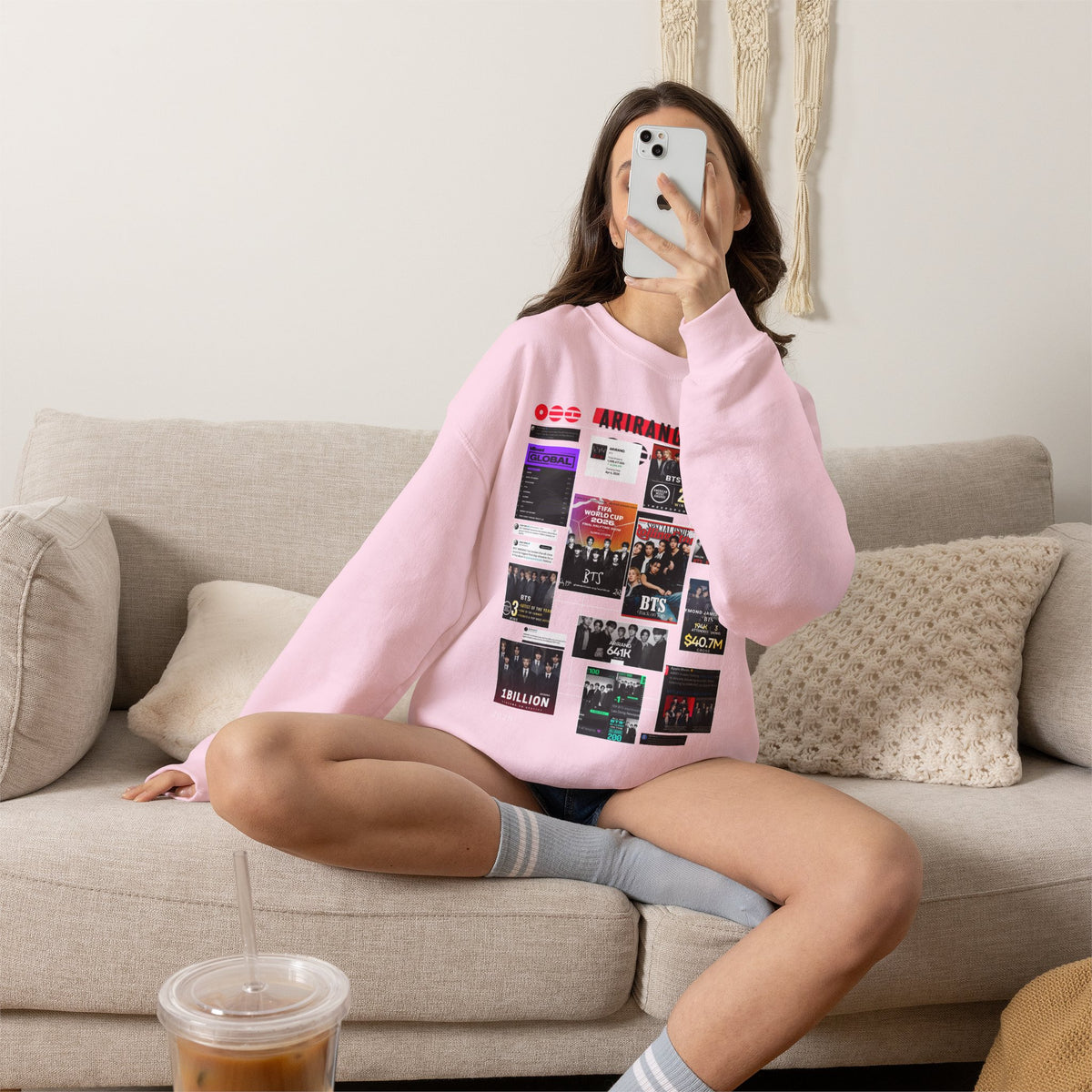 BTS Collage Graphic Crewneck Sweatshirt — Music Poster Design