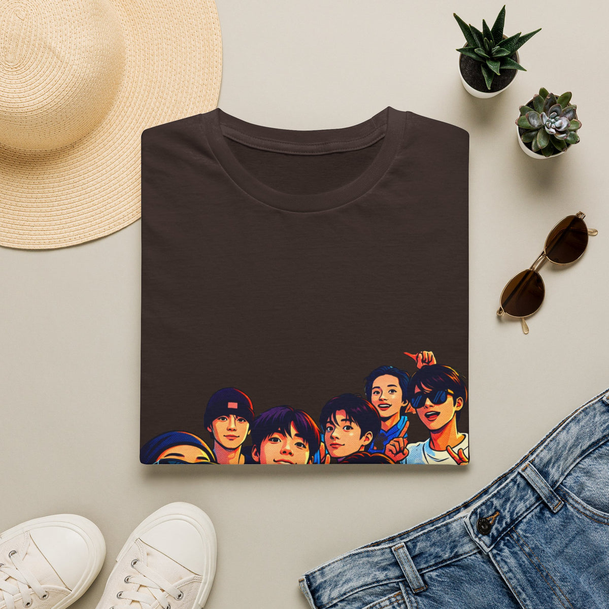 BTS K-Pop Group Photo T-Shirt — Colorful Band Portrait Tee
