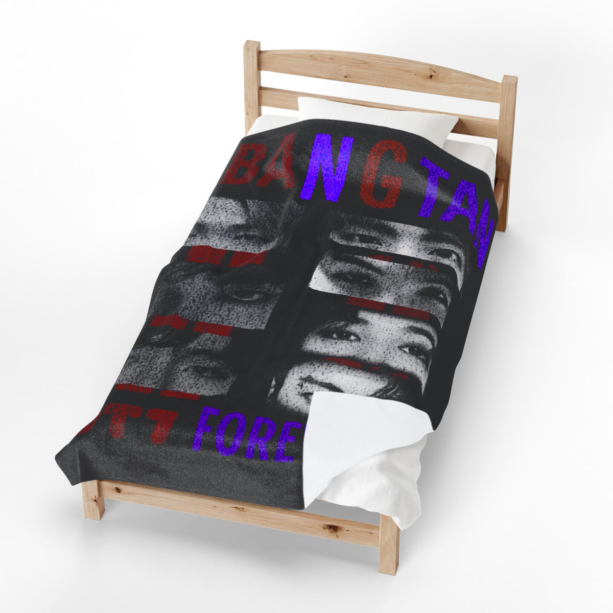Bangtan Forever Velveteen Plush Blanket — BTS Eyes Collage Throw