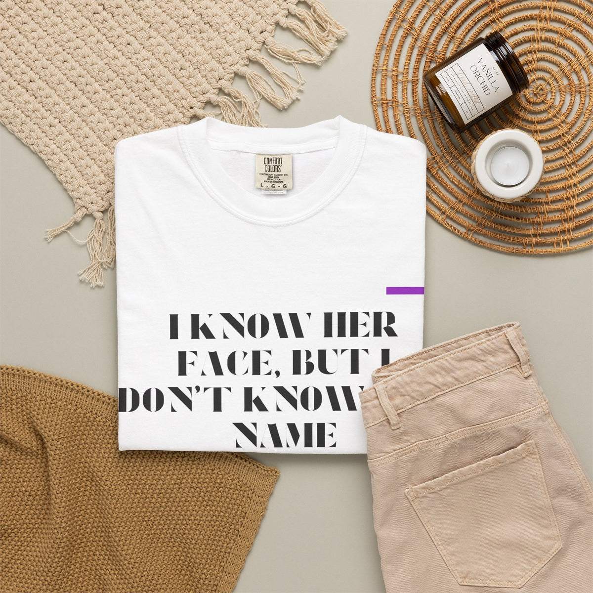 T-Shirt — “I Know Her Face, But I Don’t Know Her Name” Graphic Tee