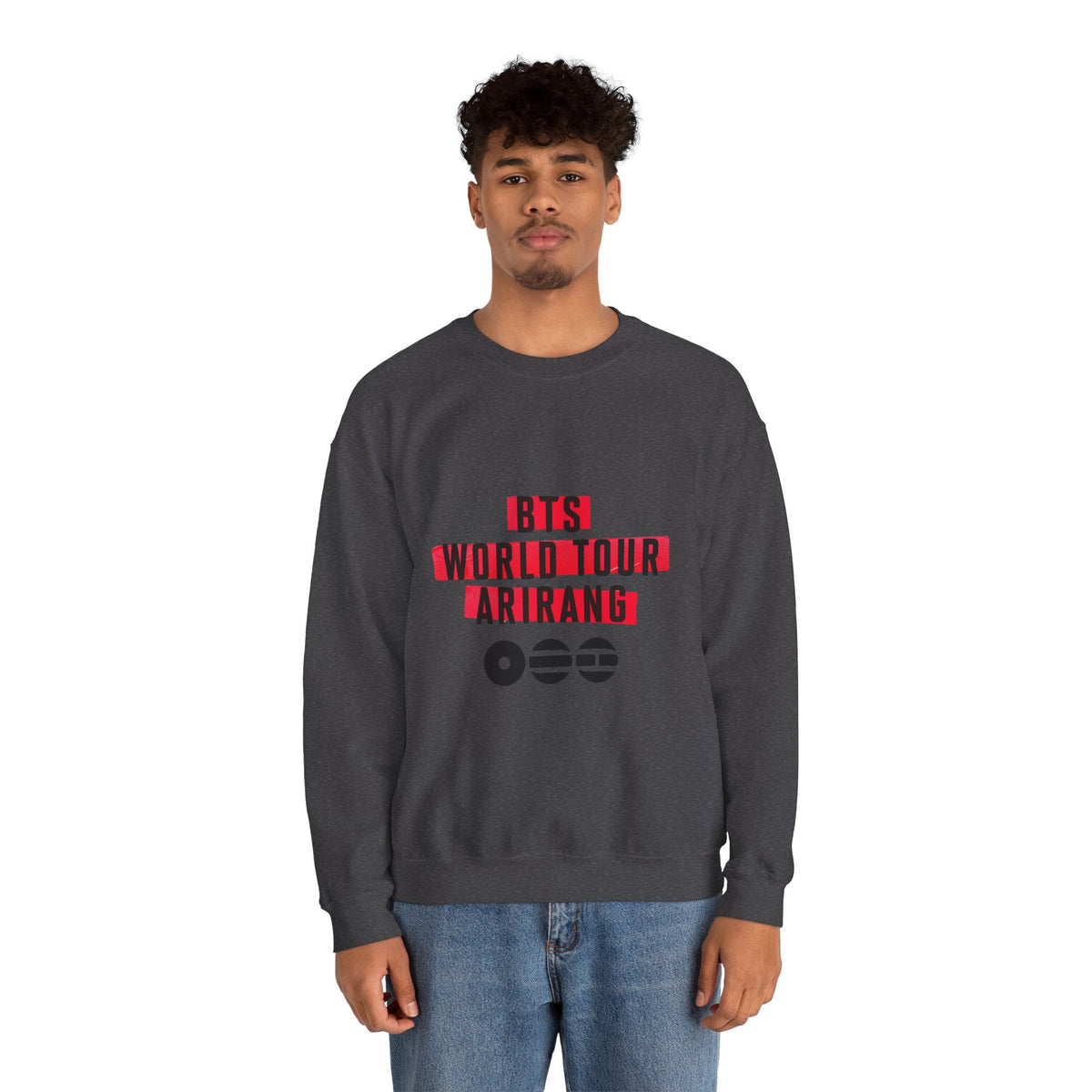 BTS ARMY Crewneck Sweatshirt — “BTS World Tour Arirang” Front & “Army Forever Bangtan Forever” Back