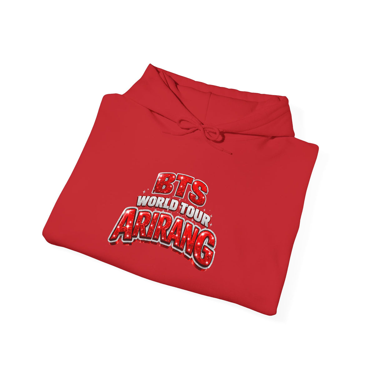 BTS Hoodie — "World Tour ARMY" Retro Red Graphic Pullover