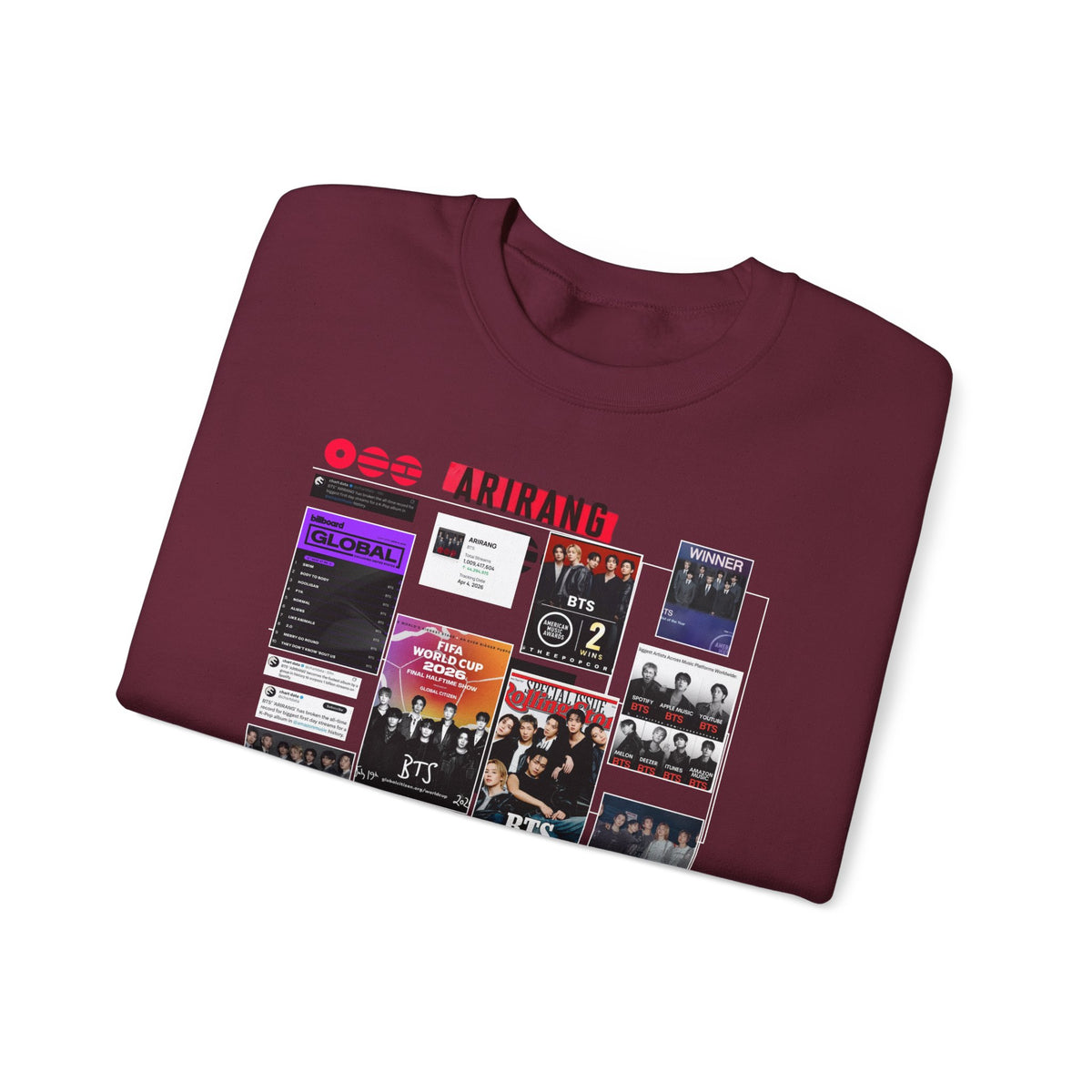 BTS Collage Graphic Crewneck Sweatshirt — Music Poster Design