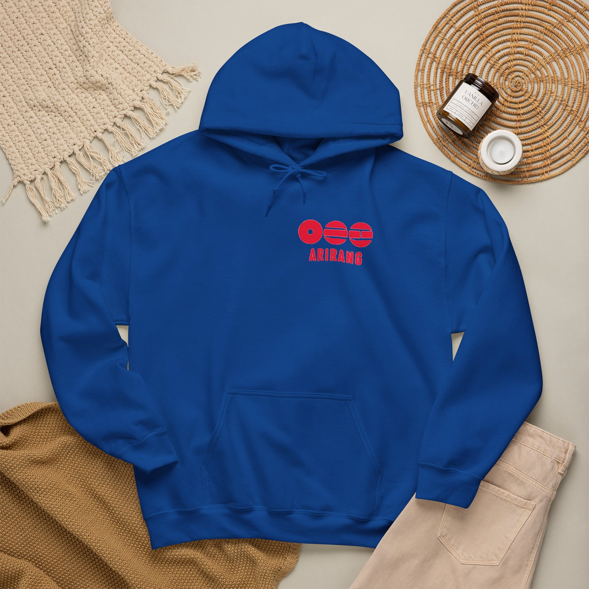 Arirang Logo Hoodie — Minimal BTS Inspired White Pullover