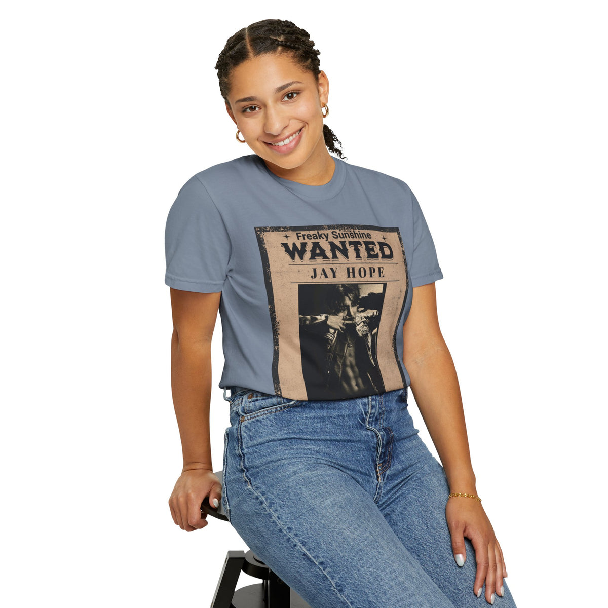 Wanted Poster Graphic T-Shirt — "Freaky Sunshine: Jay Hope" Vintage Style