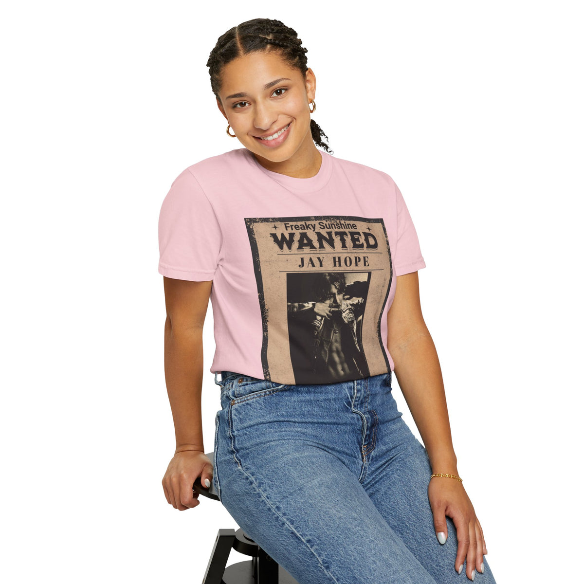 Wanted Poster Graphic T-Shirt — "Freaky Sunshine: Jay Hope" Vintage Style