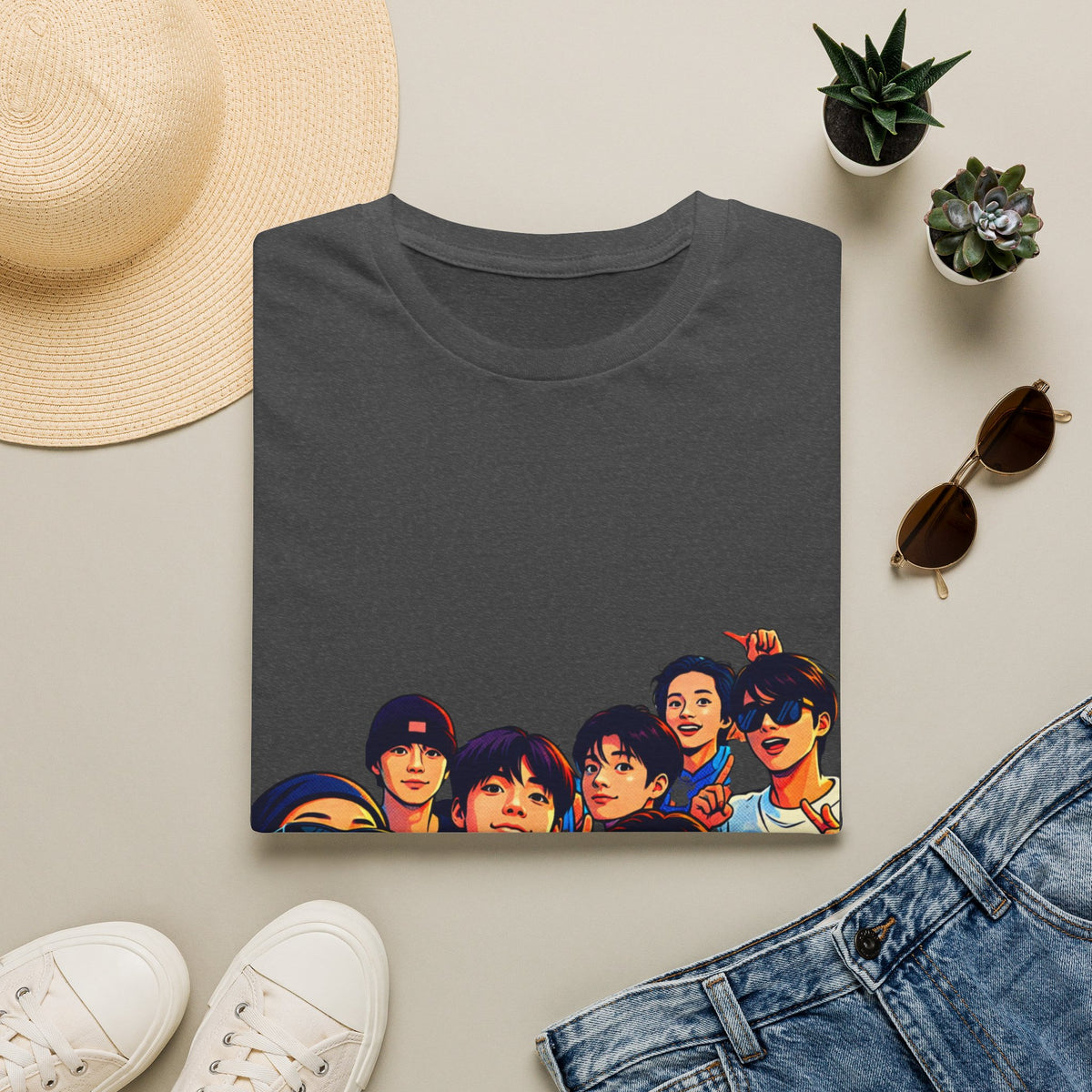 BTS K-Pop Group Photo T-Shirt — Colorful Band Portrait Tee