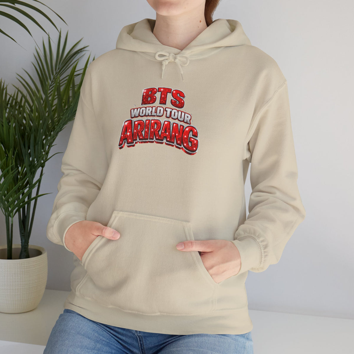 BTS Hoodie — "World Tour ARMY" Retro Red Graphic Pullover